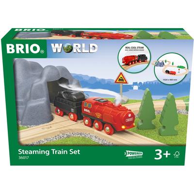 Spielzeug-Eisenbahn BRIO "Holzspielzeug, BRIO WORLD, Batterie-Dampflok Set" Spielzeugfahrzeuge bunt Kinder Ab 3-5 Jahren FSC- schützt Wald - weltweit