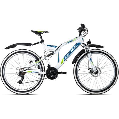 Mountainbike KS CYCLING "Zodiac" Fahrräder Gr. 48 cm, 26 Zoll (66,04 cm), grün (weiß, grün) Full Suspension