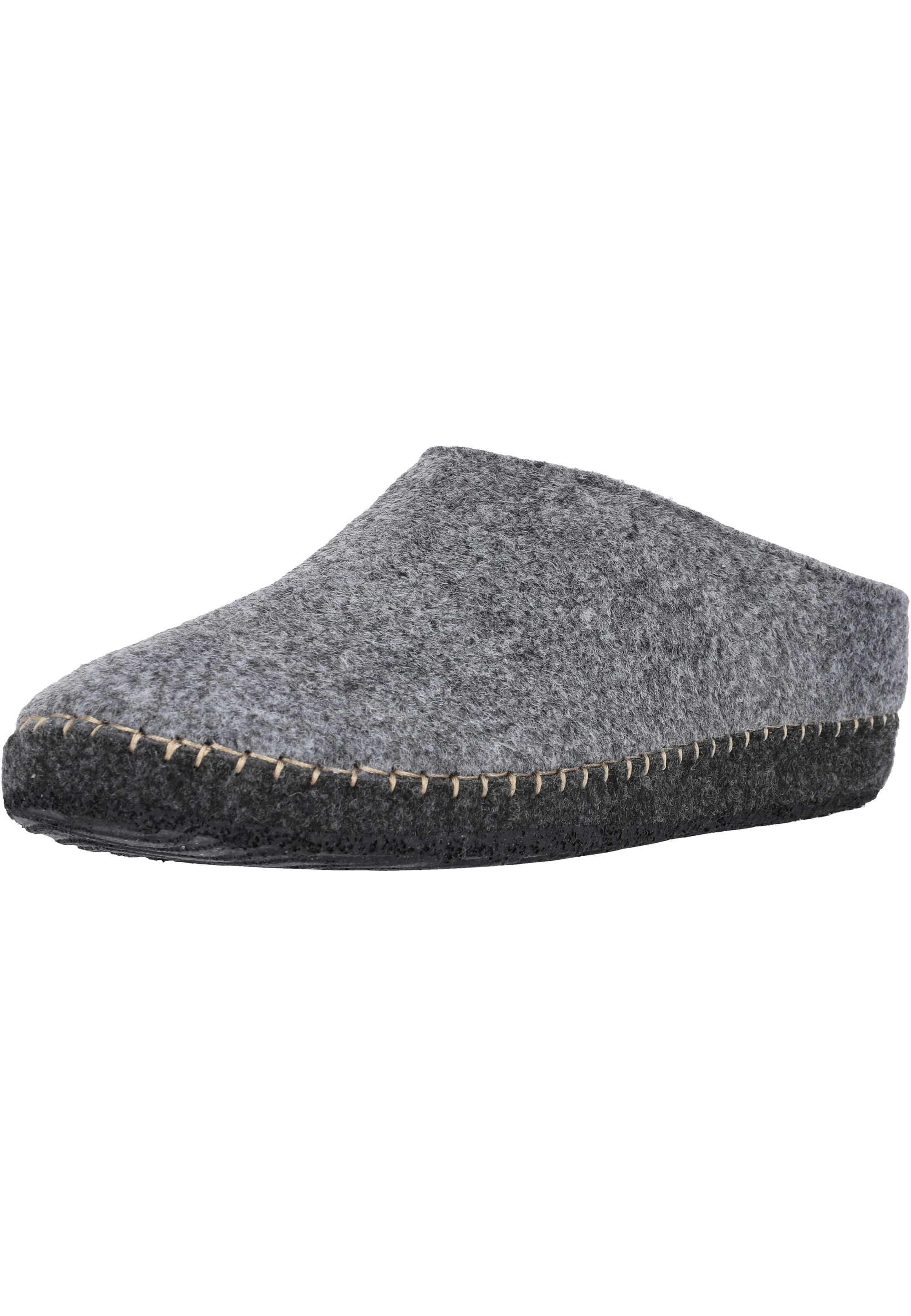 Hausschuh MOLS "Sinaka", Herren, Gr. 37, grau (hellgrau), Synthetik, Schuhe Hausschuh, im schlichten Design