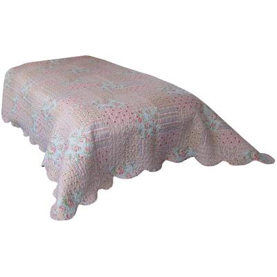 Tagesdecke DREAMS "Tagesdecke Romantik", bunt (rosa, pink, hellblau, bunt), B:220cm L:250cm, Polyester, Polyester, Tagesdecken, beidseitig bedruckt Image