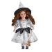 The Holiday Aisle® Deneene Spiderweb Witch Doll Figurine Porcelain/Ceramic in Gray/White | 4.29 H x 6.29 W x 15.6 D in | Wayfair