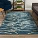 Blue 120 x 96 x 0.94 in Area Rug - Orren Ellis Modern Area Rug Calabar Transitional Abstract Waves Lagoon Area Rug MODAACL41LA | Wayfair