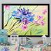 Bungalow Rose Modern Pink & Blue Spring Flowers - Floater Frame Print on Canvas Canvas, Cotton in White | 24 H x 36 W x 1 D in | Wayfair