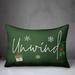 The Holiday Aisle® Debr Unwind Rectangular Lumbar Cushion Polyester/Polyfill blend in Green | 14 H x 20 W x 1.5 D in | Wayfair