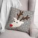 The Holiday Aisle® Deric Baby Reindeer Square Throw Cushion Polyester/Polyfill blend | 16 H x 16 W x 1.5 D in | Wayfair