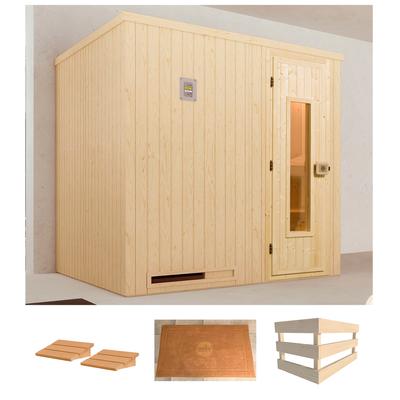 WEKA Sauna "Halmstad 2" Saunen ohne Ofen beige (natur) Saunen