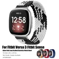 Sangles Solo Loop en tissu tressé pour Fitbit Versa 3 montre intelligente à fouet adaptateur en