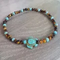 Bracelet de pied tortue turquoise pour hommes et femmes bracelets de cheville en pierre d'oeil de