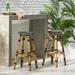 Starla Outdoor Aluminum and Wicker 29.5 Inch Barstools (Set of 2) by Christopher Knight Home - N/A