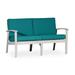 DTY Outdoor Living Longs Peak Eucalyptus Loveseat with Cushions Natural Oil