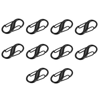 Adjustable Metal Buckle, 10Pcs 27x13mm Chain Shortener Bag Strap Clasp, Black - 27mm x 13mm