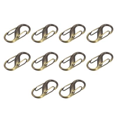 Adjustable Metal Buckle, 10Pcs 27x13mm Chain Shortener Bag Strap Clasp, Copper - Bronze - 27mm x 13mm