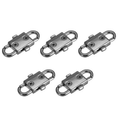 Adjustable Metal Buckles, 5Pcs 32x12mm Chain Shortener Bag Strap Clasps, Black - Dark Grey - 32mm x 12mm