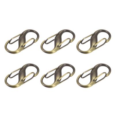 Adjustable Metal Buckle, 6Pcs 27x13mm Chain Shortener Bag Strap Clasp, Copper - Bronze - 27mm x 13mm