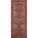 Geometric Ardebil Persian Vintage Runner Rug Handmade Wool Carpet - 4'2" x 10'6"