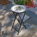 "Odessa" Small Mosaic Folding Accent Table - 14.17" L x 14.17" W x 26.38" H