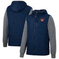 Men's Colosseum Navy/Charcoal Auburn Tigers Course Herringbone Full-Zip Hoodie