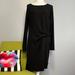 Athleta Dresses | Athleta Black Knit Solitude Side Ruched Long Sleeve Dress Medium | Color: Black | Size: M