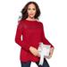 Plus Size Women's Embellished Fair Isle Sweater by Roaman's in Classic Red Embellished Fair Isle (Size 26/28)