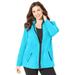 Plus Size Women's Micro Fleece Zip Jacket by Catherines in Scuba Blue (Size 5X)