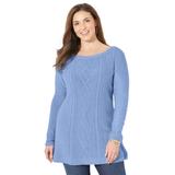 Plus Size Women's Cashmiracle™ Cable Sweater by Catherines in French Blue (Size 2X)