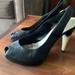 Jessica Simpson Shoes | Jessica Simpson Platform Leather Heels | Color: Black | Size: 6.5