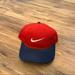 Nike Accessories | Mens Vintage 90s Nike Big Swoosh Logo Color Block Snapback Hat Blue Red | Color: Blue/Red | Size: Os