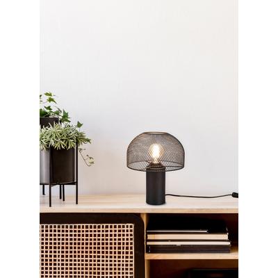 LEONIQUE Tischleuchte "Elenoire", schwarz, Lampen, Pilzlampe Tischlampe Schreibtischlampe Gitter Draht Schirm Image