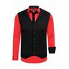 Langarmhemd RUSTY NEAL, Herren, Gr. M, EURO-Größen, rot, 60% Baumwolle, 37% Polyester, 3% Elasthan, mehrfarbig, casual, ohne Ausschnitt, Langarm, Hemden, bestehend aus Hemd, Weste und Krawatte