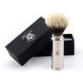 Haryali London Shaving Brush - Travel Shaving Cream Brush - Super Badger Shaving Brush - Sustainable - Shave Brush - for Wet Shaving - Long Lasting - Mens Shaving Brush Womens - Nickel Plated Handle