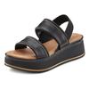 Plateausandaletten LASCANA "Sommerschuh, Sandale, Sandalette, offener Schuh", Damen, Gr. 37, schwarz, Obermaterial: 100% Rindsleder. Futter: 100% Rindsleder. Decksohle: 100% Synthetik. Laufsohle: 100% Synthetik, unifarben, casual, Schuhe, Sandalette...