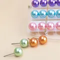 Boucles d'oreilles en perles colorées pour femmes boucles d'oreilles boule ronde bijoux fantaisie