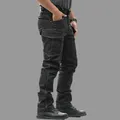 Jean Cargo Militaire pour Homme Long FjCasual pour Moto Motard Multi-Poches