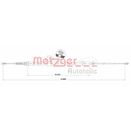 METZGER Seilzug, Feststellbremse COFLE hinten links Scheibenbremse für PEUGEOT 9678421480 1.PE003