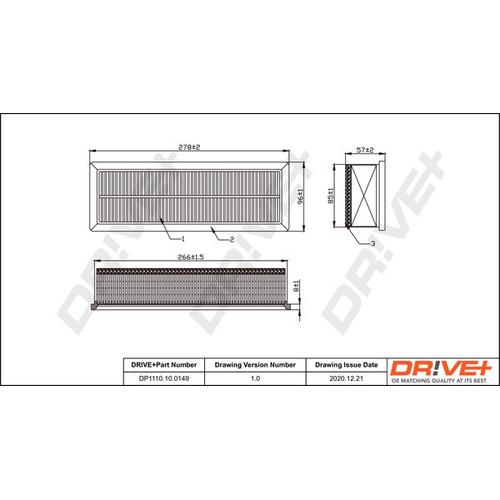 Drive+ Luftfilter für FIAT FORD 6000633297 1542777 55192012 DP1110.10.0149