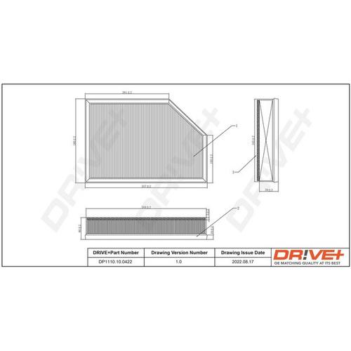 Drive+ Luftfilter für PEUGEOT CITROËN 1444WL 1444QK 9670503380 DP1110.10.0422