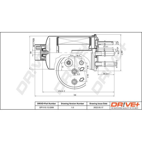 Drive+ Kraftstofffilter 86,5mm für LAND ROVER LR041978 CPLA-9155-BA DP1110.13.0269