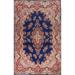 Vegetable Dye Blue Kerman Persian Vintage Rug Handmade Wool Carpet - 9'0" x 13'0"