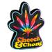 Cheech and Chong Faces Smokey Tie Dye Pot Leaf Plush Squeaker Dog Toy, Small, Multi-Color