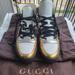 Gucci Shoes | Gucci 388015 Unisex Leather Multi Color Fashion Sneakers In Multiple Color | Color: Gold/White | Size: 10.5