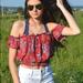 American Eagle Outfitters Tops | American Eagle Red Floral Crop Top Nwt | Color: Blue/Red | Size: M