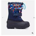 Columbia Shoes | Columbia Little Kids’ Powderbug Plus Ii Print Snow Boot Size 8 | Color: Blue | Size: 8b
