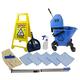 20 Litre TC Mop Bucket on Wheels Floor Cleaning Starter Kit Mop Handle SYR (Blue)