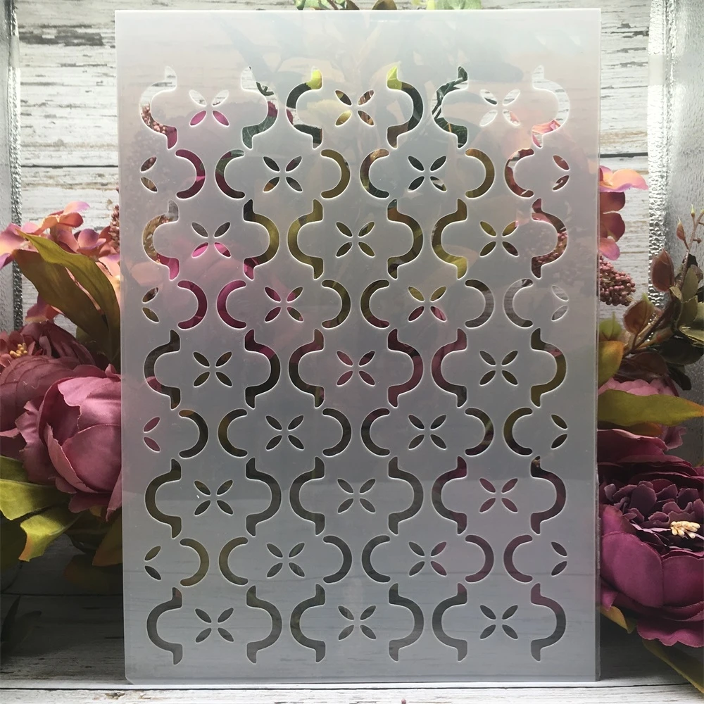 Pochoirs A4 29cm, ligne ondulée géométrique, bricolage, couches, peinture murale, Scrapbook, coloration, gaufrage, modèle décoratif d'album