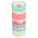 6pcs Washi Tape Set 10mm 15mm 20mm 5m Decorative Adhesive Sticker - Multicolored