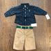 Ralph Lauren Matching Sets | New With Tags Ralph Lauren 2pc Boys Outfit Size 3 Months | Color: Blue/Green | Size: 3mb