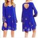 Free People Dresses | Free People Oxford Embroidered Floral Mini Dress Size Medium Blue | Color: Blue | Size: M