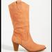 Anthropologie Shoes | Anthropologie Suede Mid Calf Slouchy Boots Sz 40 (9) Pink Nwt In Box | Color: Orange/Pink | Size: 9