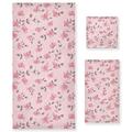 ALAZA Bath Towels Set of 3, Microfibre Towel Bathroom Linen Floral Cherry Blossoms and Branches Pink Towels Set Gift with 1 Face Towel 1 Hand Towel 1 Bath Towel Sheet, Absorbent Bathroom Accessories