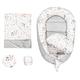 Baby nest pod 90x50 - Velvet Baby bedding sets cotton baby sleep nest washable baby pod breathable Set 5 pieces, cocoon 90x50 cm Owls And Gray Hares